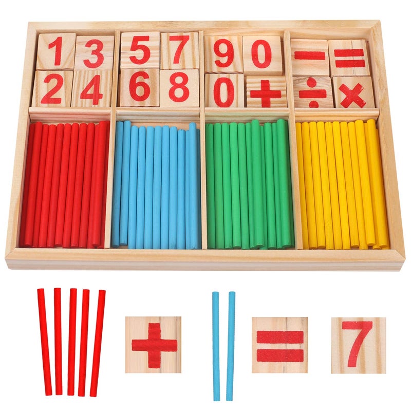 Camelize Montessori Wooden Mathematical Toy, Calculator Sticks, Number Learning Game, Educational Math Toy for Children 3 4 5 - Image 1