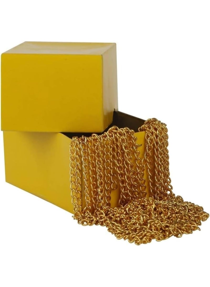 AL ARQAM 1.5MM Multi Purpose Decorative Twisted Chain BP Twisted Chain Gold Plated, Aluminium Curb Twisted Links Cross Chain - Image 1