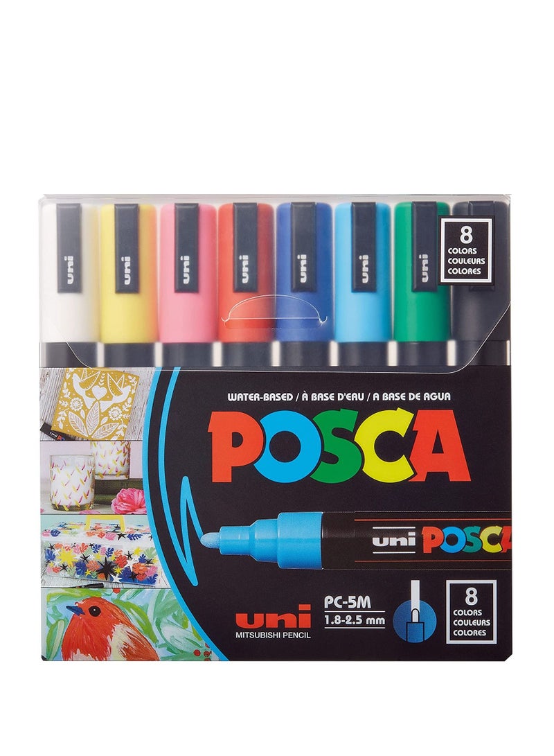 Uniball 8-Piece POSCA Medium Tip Paint Marker Multicolour - Image 2