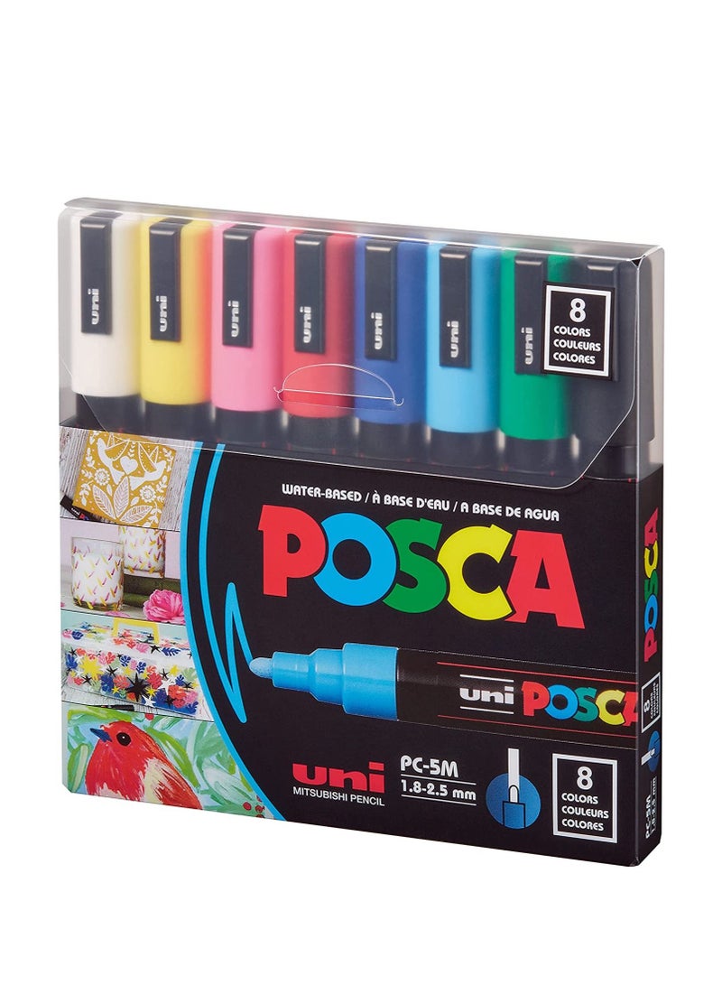 Uniball 8-Piece POSCA Medium Tip Paint Marker Multicolour - Image 1
