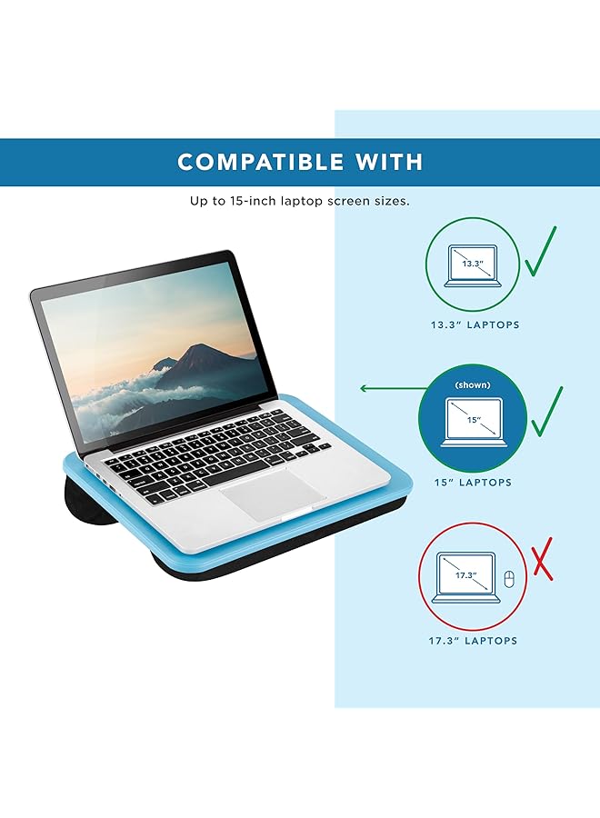 LapGear Compact Lap Desk Alaskan Blue Fits Up To 13.3 Inch Laptops Style No. 43103 - Image 3