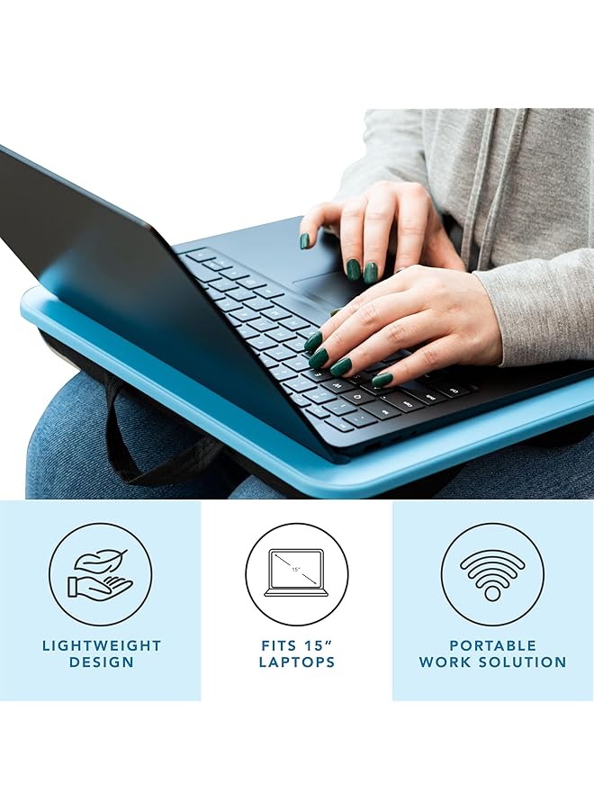 LapGear Compact Lap Desk Alaskan Blue Fits Up To 13.3 Inch Laptops Style No. 43103 - Image 2