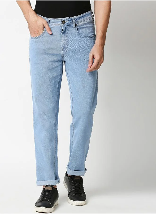 هاي ستار Mid Rise Light Wash Relaxed Fit Jeans