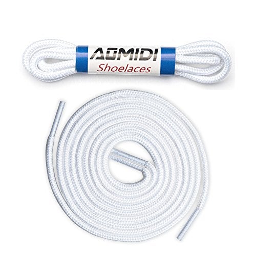 AOMIDI 2 Pair Shoelaces Round Athletic Shoes Lace for Boot Laces Shoelaces and Multiple Shoe Types Replacements(27" inches (69 cm), White) - Image 1