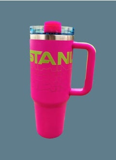 Reverb Original 40oz Insulated Stainless Steel Travel Mug – Extra-Large Hydration Cup with Spill-Proof Lid and Reusable Straw, Keeps Drinks Hot or Cold, Perfect for Travel, Office, and Gym in Hot Magenta