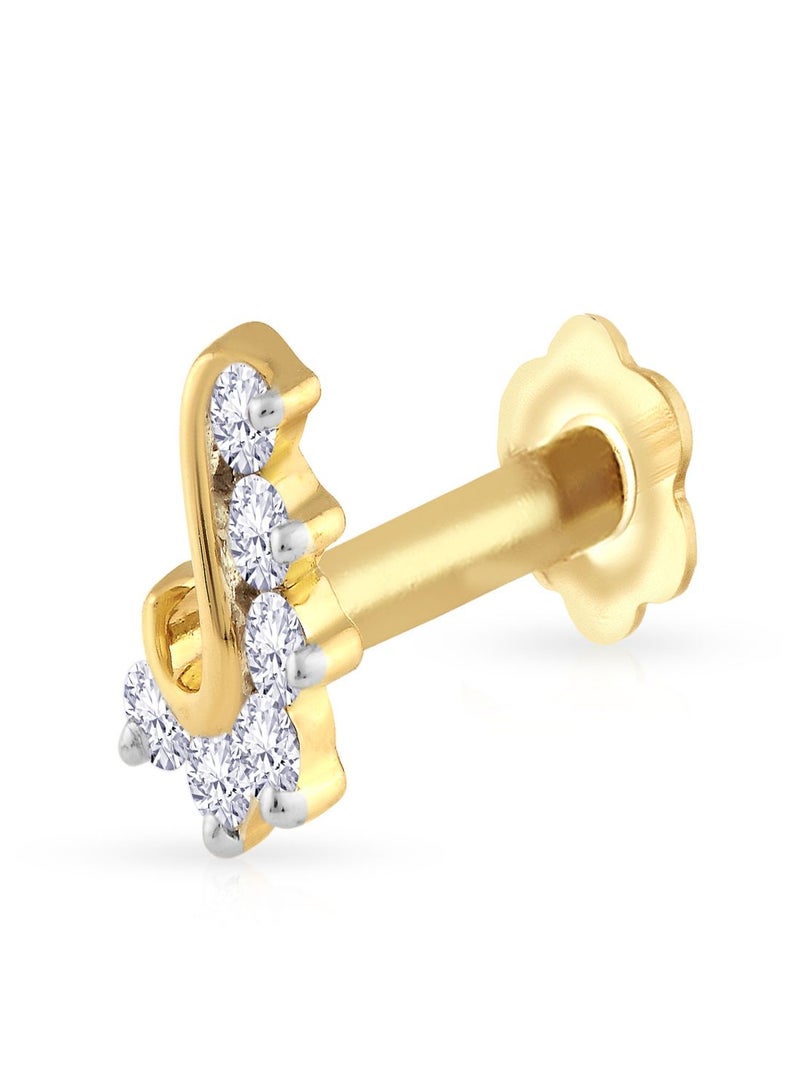 Malabar Gold and Diamonds دبوس أنف ماسي نقي من منجم 18 قيراط 750 للنساء MNGNNP0304 - Image 1
