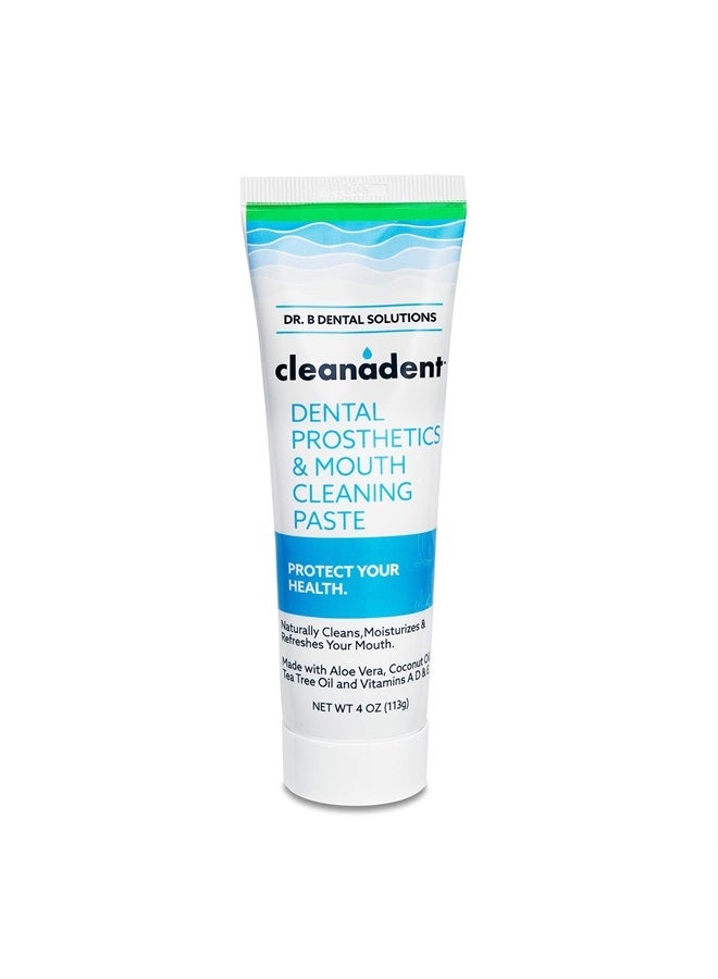Dr. B Dental Solutions Cleanadent Denture and Gum Toothpaste, ADA Accepted All-Natural Denture Toothpaste for Adults - Removes Odors, Stains and Adhesives - 4 oz - Image 2