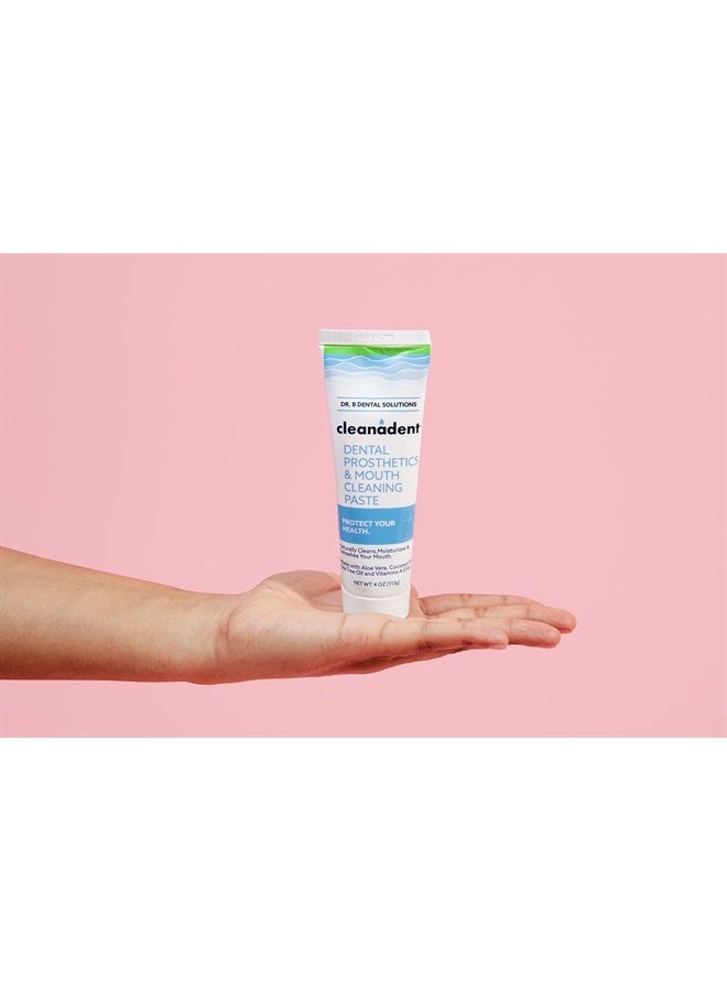 Dr. B Dental Solutions Cleanadent Denture and Gum Toothpaste, ADA Accepted All-Natural Denture Toothpaste for Adults - Removes Odors, Stains and Adhesives - 4 oz - Image 4