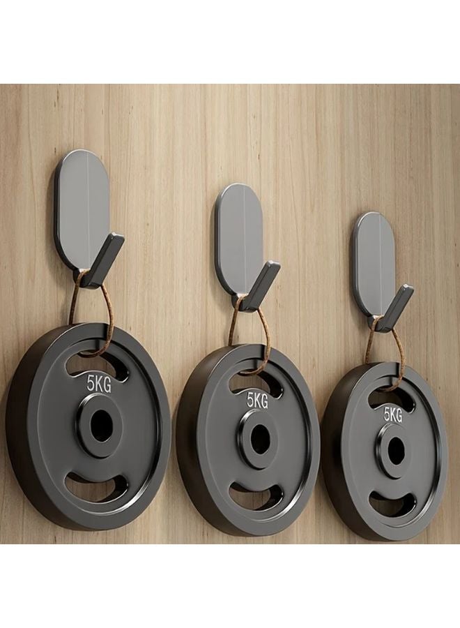 5pcs Black Heavy Duty Adhesive Hooks No Drilling Waterproof For Towels Robes - Image 3