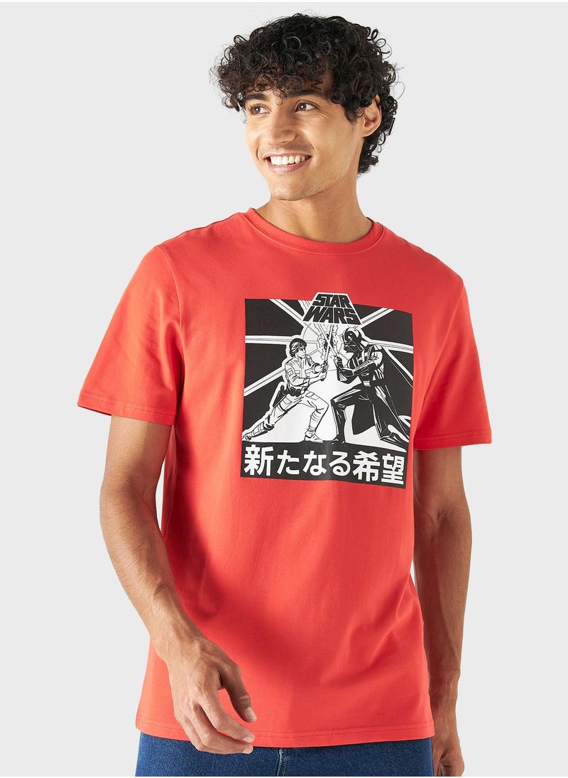 SP Characters - Star Wars Print Crew Neck T-Shirt - Image 1