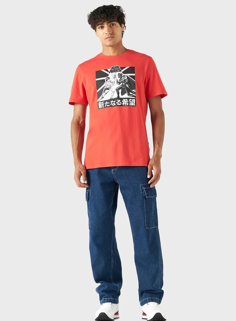 SP Characters Star Wars Print Crew Neck T-Shirt