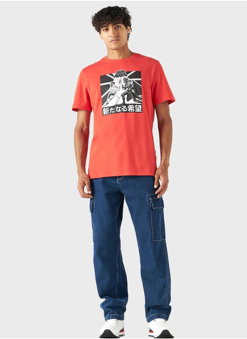 SP Characters - Star Wars Print Crew Neck T-Shirt - Image 1