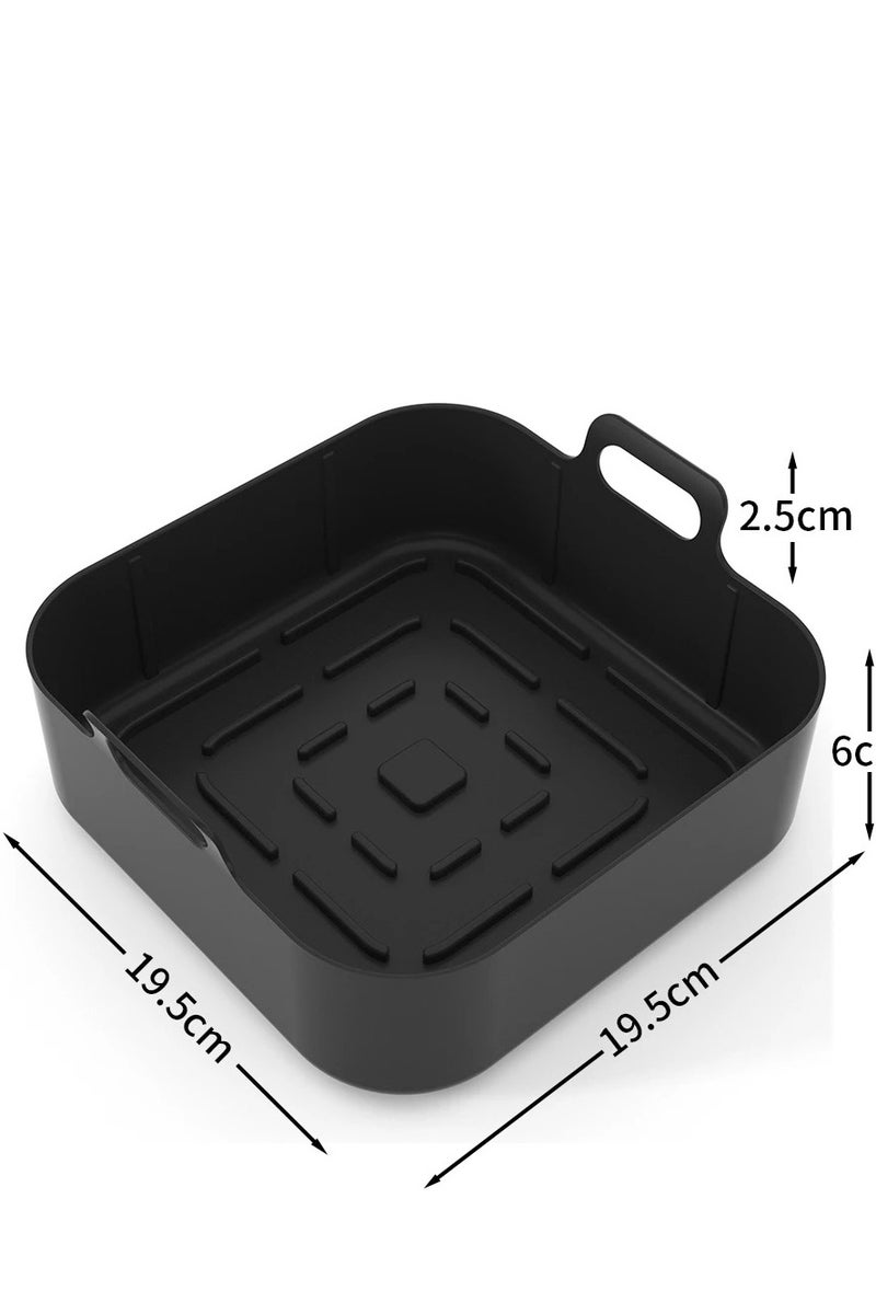 Air fryer special bowl high temperature resistant silicone double handle baking bowl microwave oven square baking tray fruit salad bowl