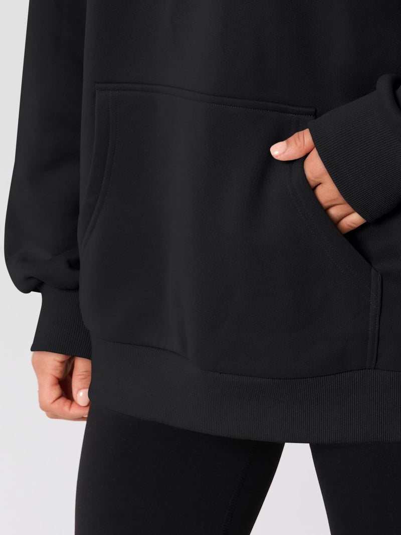 AUTOMET Womens Oversized Hoodies Fleece Trendy Sweatshirts 2026 Pullover Black XS - Image 5