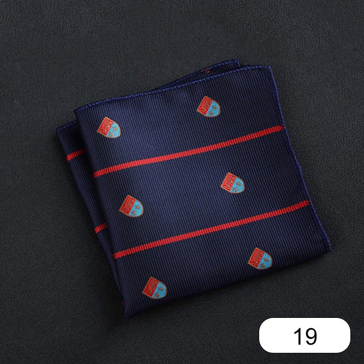 Men'S Suit Small Square Scarf Factory Fashion Polyester Fashion Accessories Vintage Embroidery Pattern Pocket Towel Men'S Clothing - Image 1