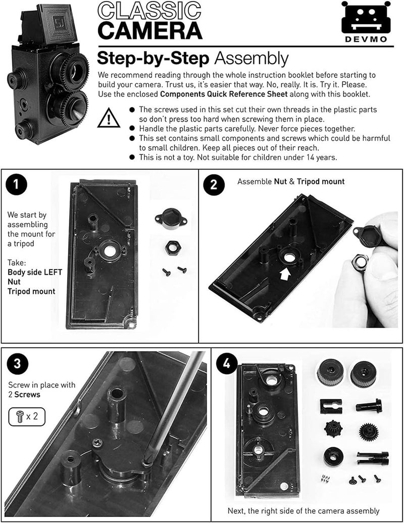DEVMO 2 PCS DIY Lightnes Compatible with Classic Retro Holga Lomo Recesky TLR Camera 35mm Film Twin Lens Reflex Kit - Image 4