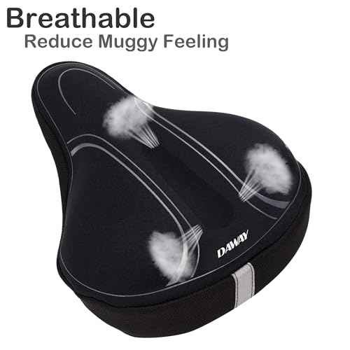 DAWAY Memory Foam Bike Seat Cover - C3 Extra Soft Pad Most Comfortable Exercise Bike Saddle Cushion for Women Men, Fit for Peloton, Stationary, Indoor Bicycles, Mountain, Road Outdoor Bycicle - Image 4