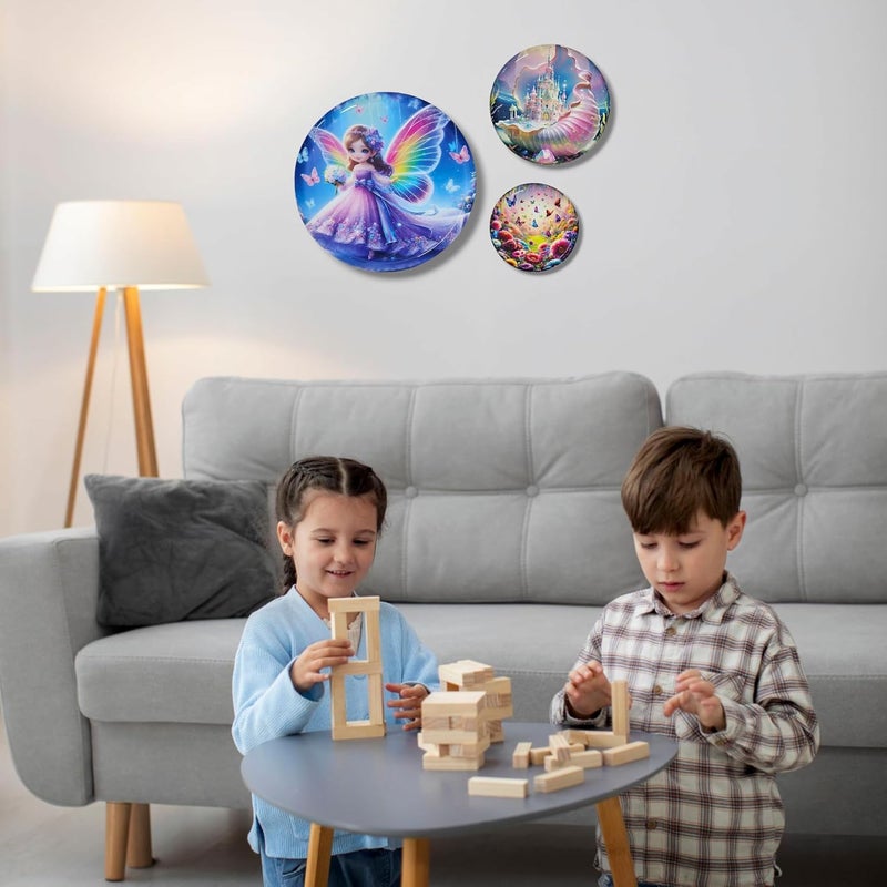 Noblenest 3 Pcs Madhubani Metal Wall Plates 12, 10, 8 Inch, Wall Decoration Items For Living Room, Bedroom, Office | Wall Decor, Gift Items, Wall Hanging Decorations (Dreamland) - Image 5