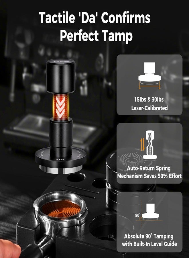 IKAPE 51MM V6 Impact Espresso Tamper with Sound Feedback, 15lb/30lb Interchangeable Springs, Espresso High Tamper with Triple-spring System, Fits 51mm portafilters - Image 3