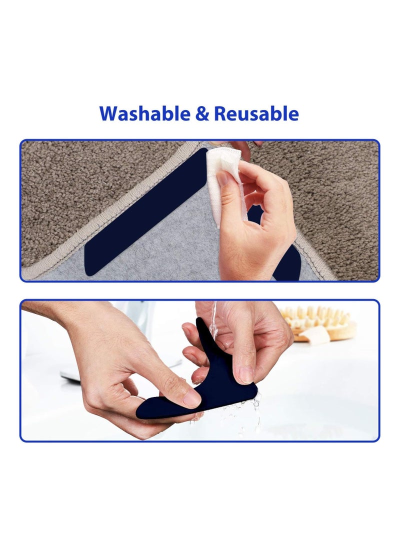 VIUAUAX 16 Pcs Rug Tape, Dual Sided Washable Removable Prevent Curling Rug Corner Holder, Keep Rug in Place Non Slip Adhesive Rug Stopper for Hardwood Floors and TileNon-marking carpet stickers fixed non-slip PU mats repeated washing does not leave adhesive yoga mat double-sided adhesive  - Image 4