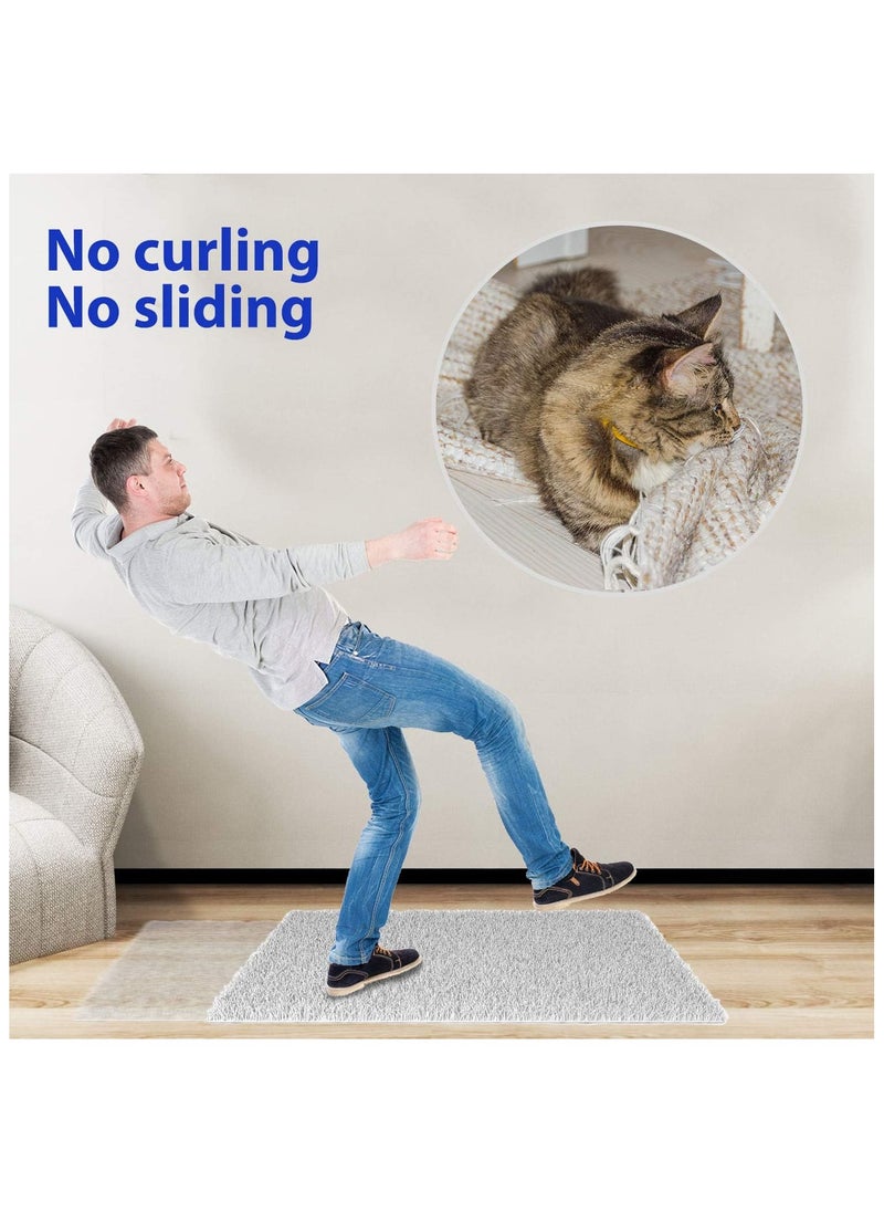 VIUAUAX 16 Pcs Rug Tape, Dual Sided Washable Removable Prevent Curling Rug Corner Holder, Keep Rug in Place Non Slip Adhesive Rug Stopper for Hardwood Floors and TileNon-marking carpet stickers fixed non-slip PU mats repeated washing does not leave adhesive yoga mat double-sided adhesive  - Image 2