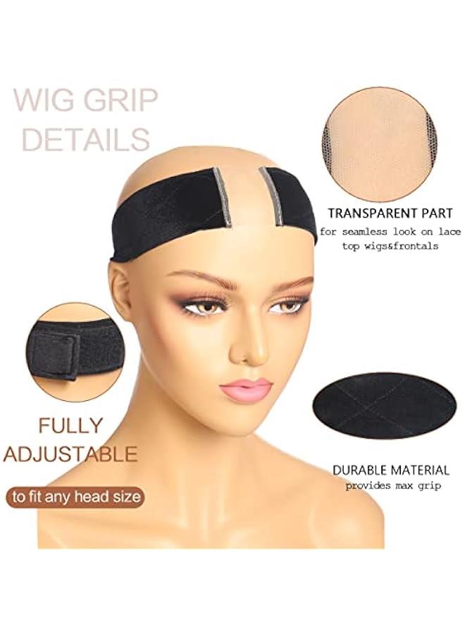 Elastic Wig Grip Headband, Non-Slip Wig Band, Wig Grip Band for Holding Wen’s Wig and Scarf, Thinner Velvet Wig Grip (Black) - Image 5