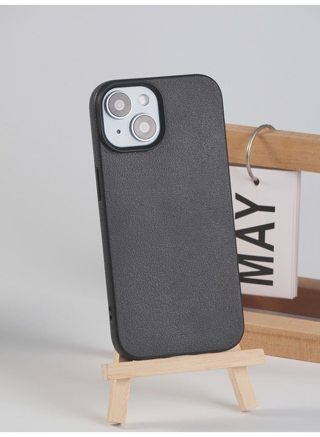 ShebSheb Faux Leather Texture Phone Case Compatible with iPhone 14,Slim TPU Soft Shockproof Protective Case - Image 2