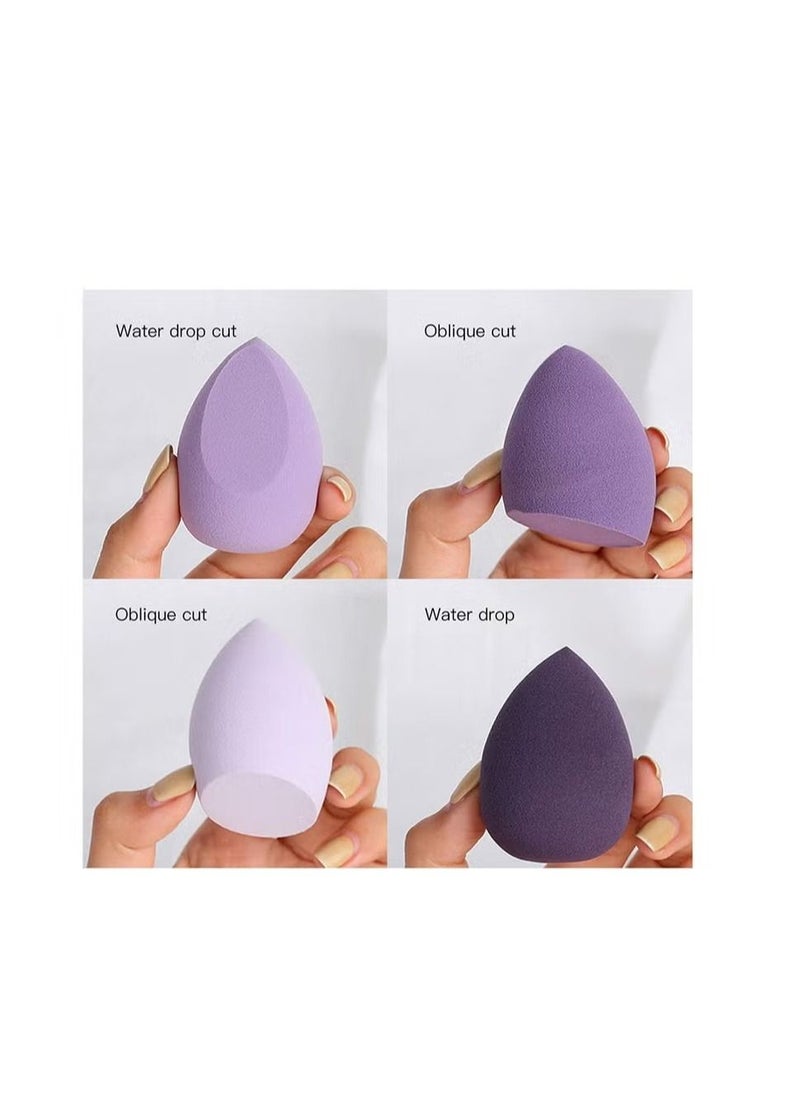 ORiTi ORiTi Makeup Sponge Set 4pcs Blender Multi-colored Beauty Foundation Blending Sponge for Liquid, Cream, and Powder Dry & Wet Use Makeup Sponge Egg (Purple)  - Image 4