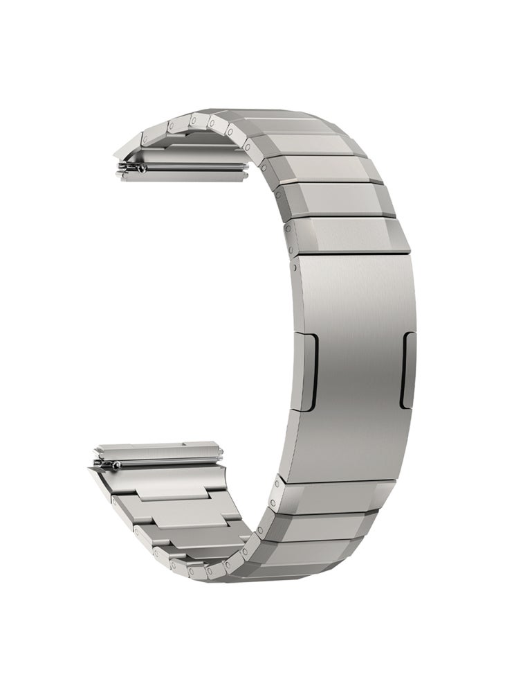 Beauenty For Huawei Watch GT 4 46mm Stainless Steel Watch Strap 1-Bead Replacement Wrist Band - Silver - Image 1