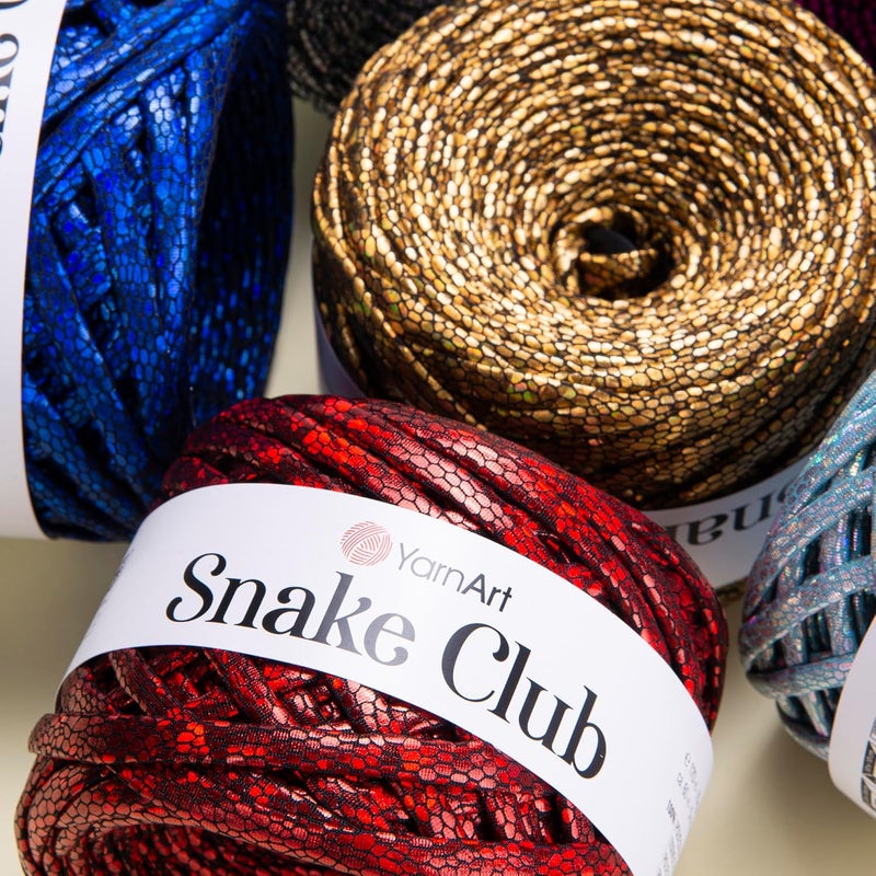 YarnArt YarnArt Snake Club Yarn  Snake Leather Look 100 Polyester 598 Oz 6562 yds 5105 Silver 60 meters - Image 3