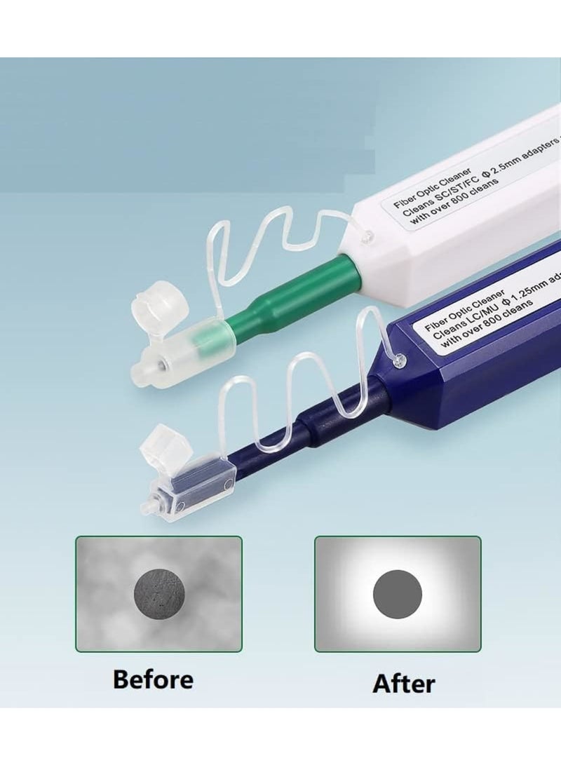 SYOSI 2Pcs Fiber Optic Cleaner Pen Set, Professional Grade Fiber Optic Connectors Cleaning for LC/MU 1.25mm, SC/STE2000/FC 2.5mm, Over 800 Cleans, Reliable and Efficient Fiber Optic Cleaning Tool (Black) - Image 3