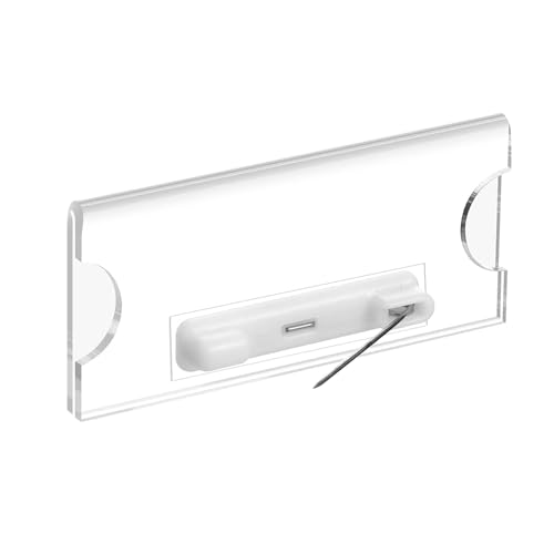 Shuban 10Pcs Name Badges with Pins for School Work Name Badge Holder for Clothes Clear Acrylic Sign Display Holder DIY Blank Id Holders Printable Name Label for Work Business Classroom - Image 3