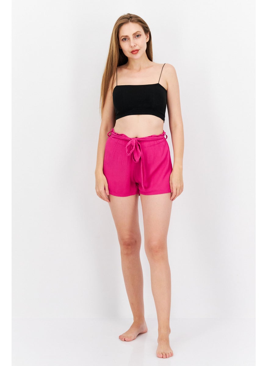 Etam Women Textured Short, Magenta  - Image 3