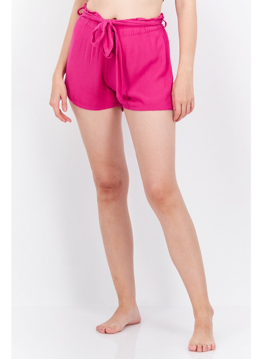 Etam Women Textured Short, Magenta  - Image 1