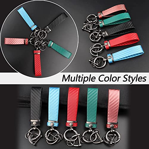 Turcee 2PCS Carbon Fiber Car Keychain Kit,Gift for Men and Women,Quick Release Spring with D-Ring Anti Lost Car Keychain Organizer - Image 5