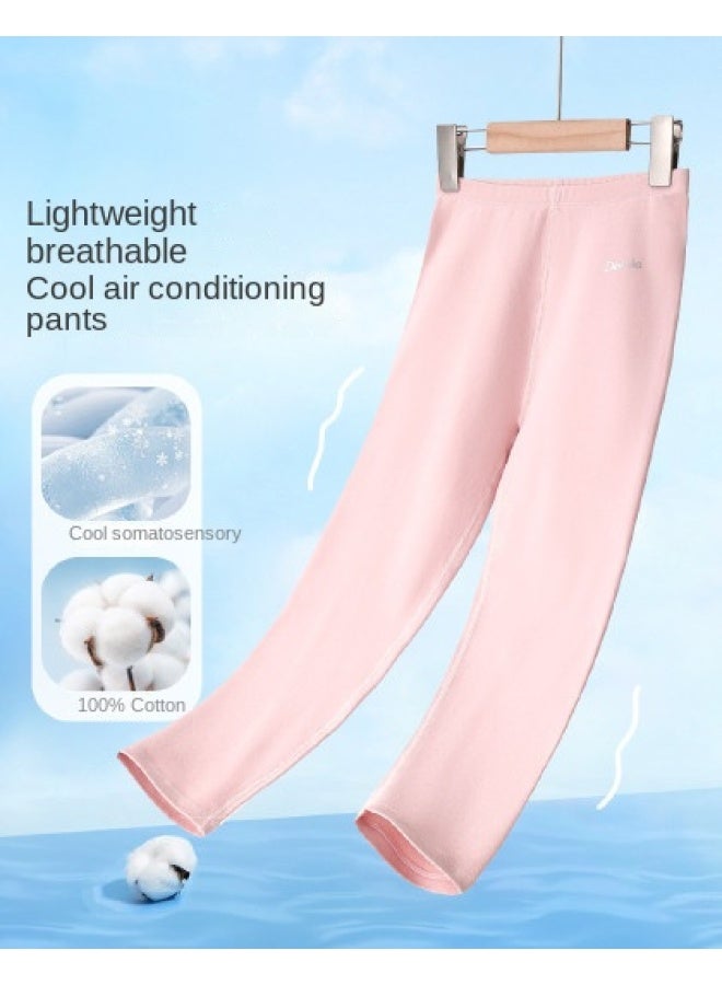 DEESHA Cotton Air-conditioning Pants】kids' Pure Cotton Sleep Pants - Thin & Cool, Soft Girls' Homewear Loungewear - Image 1