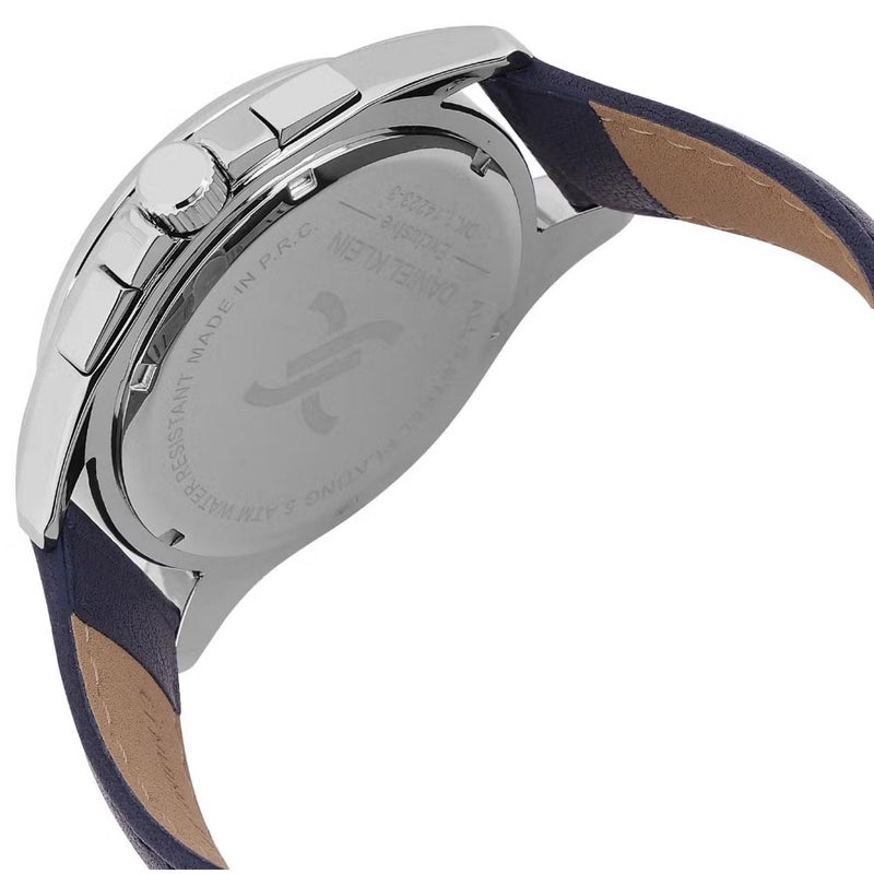 DANIEL KLEIN Exclusive Dark Blue Leather Watch for Men DK.1.14223-3 - Image 3