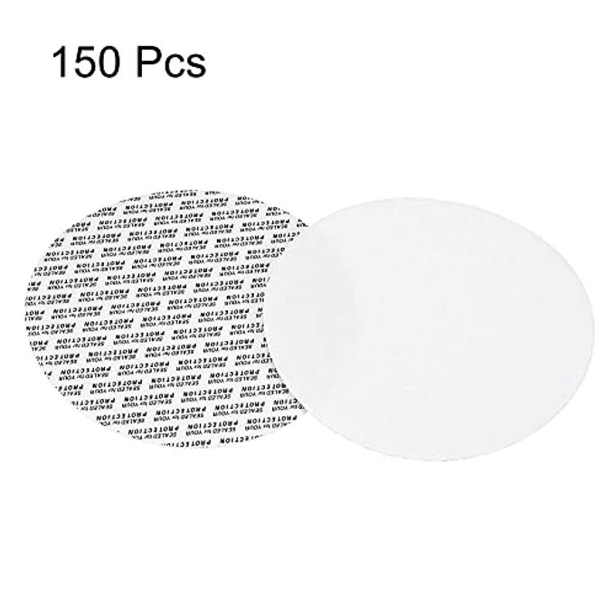 PATIKIL 101mm/3.98" Foam Lid Liner, 150 Pack PS Foam Resistant Tamper Pressure Sensitive Seal for Bottle Cap Liners Seals - Image 3