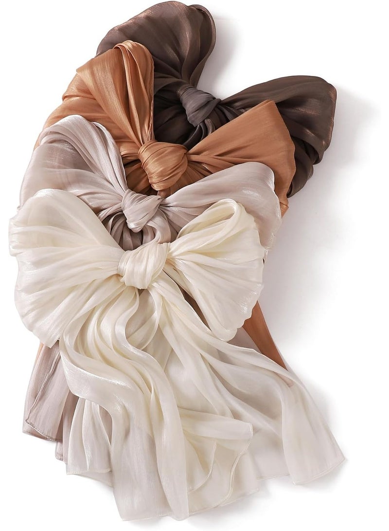 Camel Shiny Gloss Chiffon Hijab Scarf 180*70cm, Women Elegant Lightweight Wedding Shawl Wrap Cape - Image 2