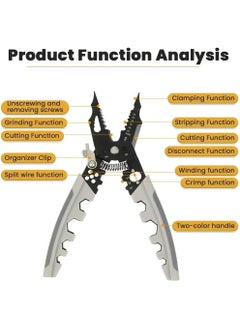 JULEX JULEX 28IN1 Wire Stripper and Cutter Multifunctional Tool Chromium Vanadium Steel Cutting Crimping for Electrician Stainless Puller Plier Cable Looping Splitting Stripping  - Image 4