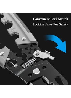 JULEX JULEX 28IN1 Wire Stripper and Cutter Multifunctional Tool Chromium Vanadium Steel Cutting Crimping for Electrician Stainless Puller Plier Cable Looping Splitting Stripping  - Image 2