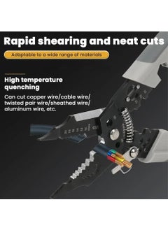 JULEX JULEX 28IN1 Wire Stripper and Cutter Multifunctional Tool Chromium Vanadium Steel Cutting Crimping for Electrician Stainless Puller Plier Cable Looping Splitting Stripping  - Image 3