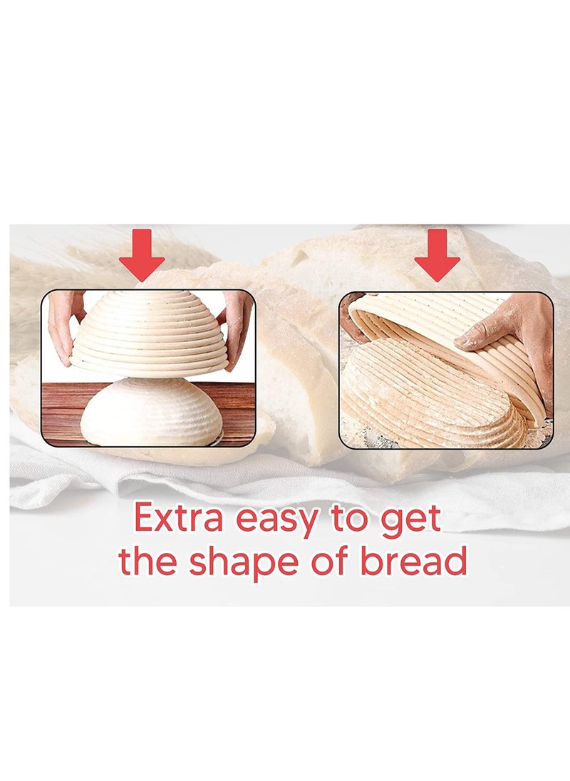 SYOSI - Premium Oval Basket with Liner   Perfect Proofing Basket for Making Beautiful Bread Bowl Basket with Cloth Liner For Home and Professional Sourdough Baking 8.3 x 6 x 4inches - Image 1