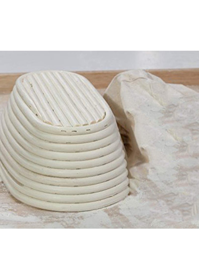 SYOSI - Premium Oval Basket with Liner   Perfect Proofing Basket for Making Beautiful Bread Bowl Basket with Cloth Liner For Home and Professional Sourdough Baking 8.3 x 6 x 4inches - Image 1