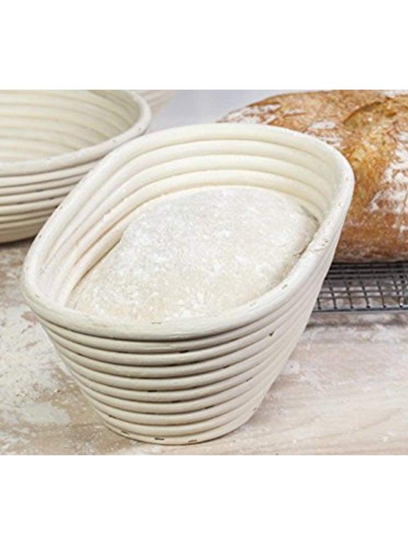 SYOSI - Premium Oval Basket with Liner   Perfect Proofing Basket for Making Beautiful Bread Bowl Basket with Cloth Liner For Home and Professional Sourdough Baking 8.3 x 6 x 4inches - Image 1