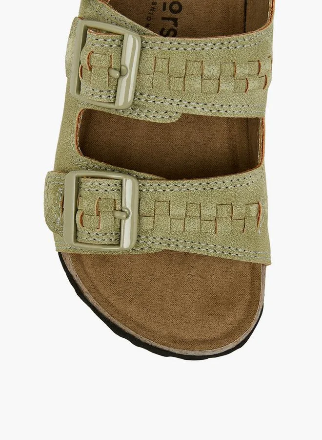 جونيورز Boys Buckle Detail Hook & Loop Sandals