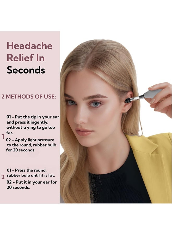YelaJoy Ear Pressure Relief Suction Device, Ear Pressure Tool, Airplane Ear Pressure Relief Through Inner Ear Pressure Balance, for Migraine, Headache, Tension Relief, Grey - Image 3