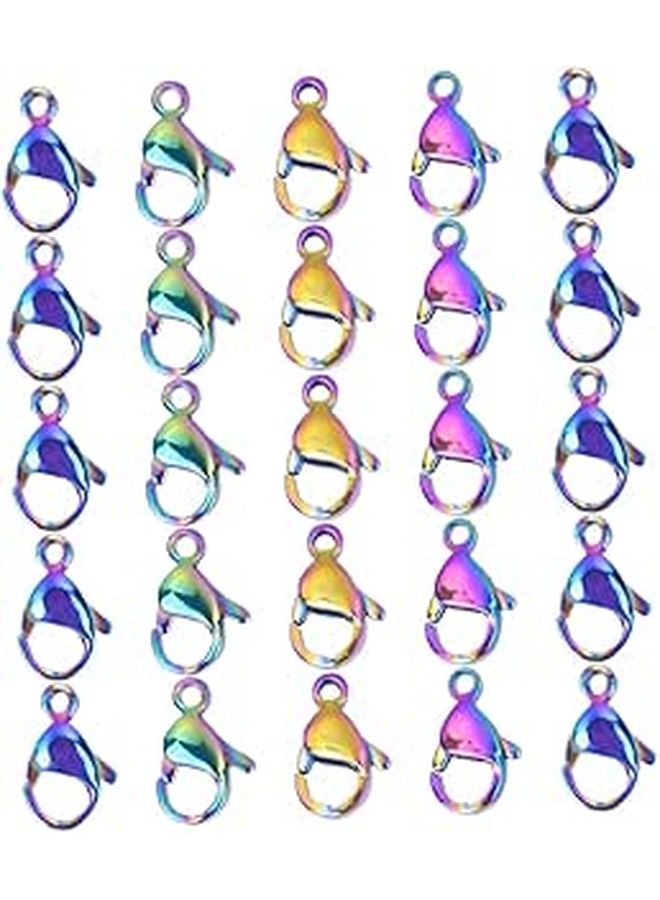 20Pcs DIY Jewelry Lobster Claw Clasps Metal Buckle Pendants Silver Tone - Image 1