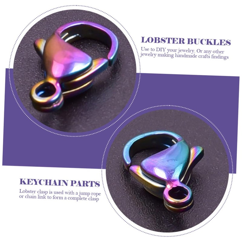 20Pcs DIY Jewelry Lobster Claw Clasps Metal Buckle Pendants Silver Tone - Image 5