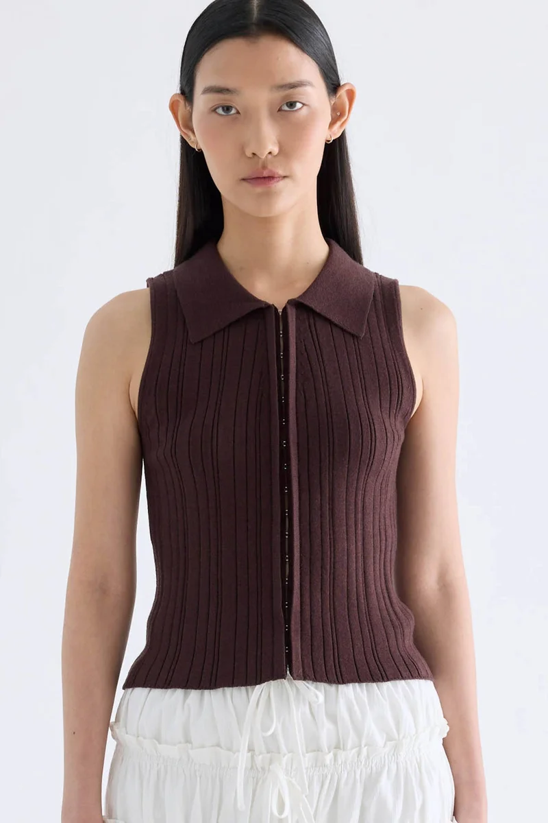 ذا اديتورز ماركت Pamoryn Collared Knit Tank